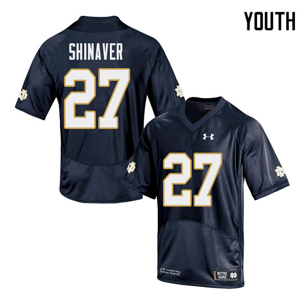 Youth #27 Arion Shinaver Notre Dame Fighting Irish College Football Jerseys Sale-Navy